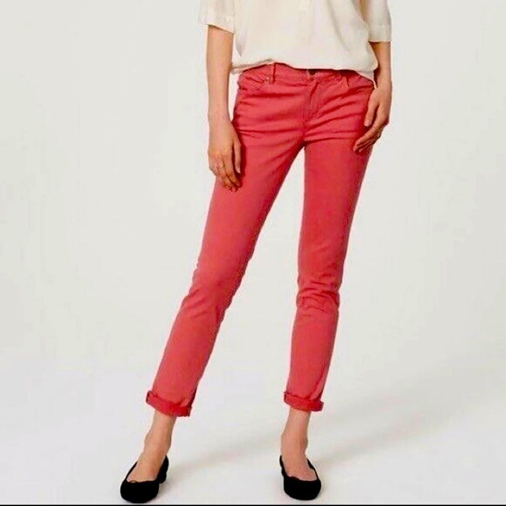 ANN Taylor Loft modern kick‎ crop pink jeans